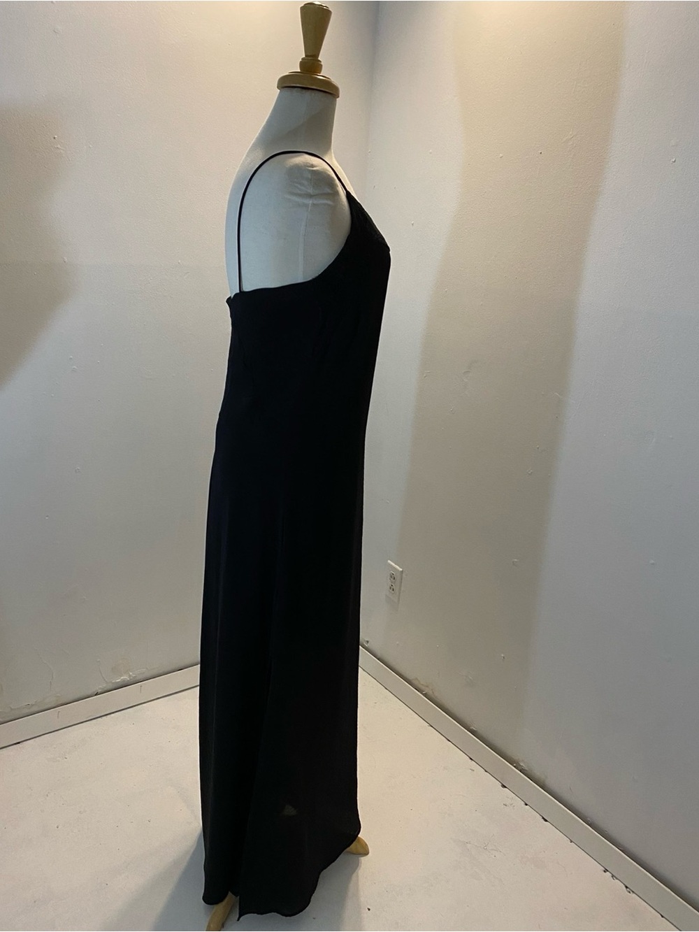 Zara Black Slip Maxi Dress with Side Slit - Picture 9 of 11